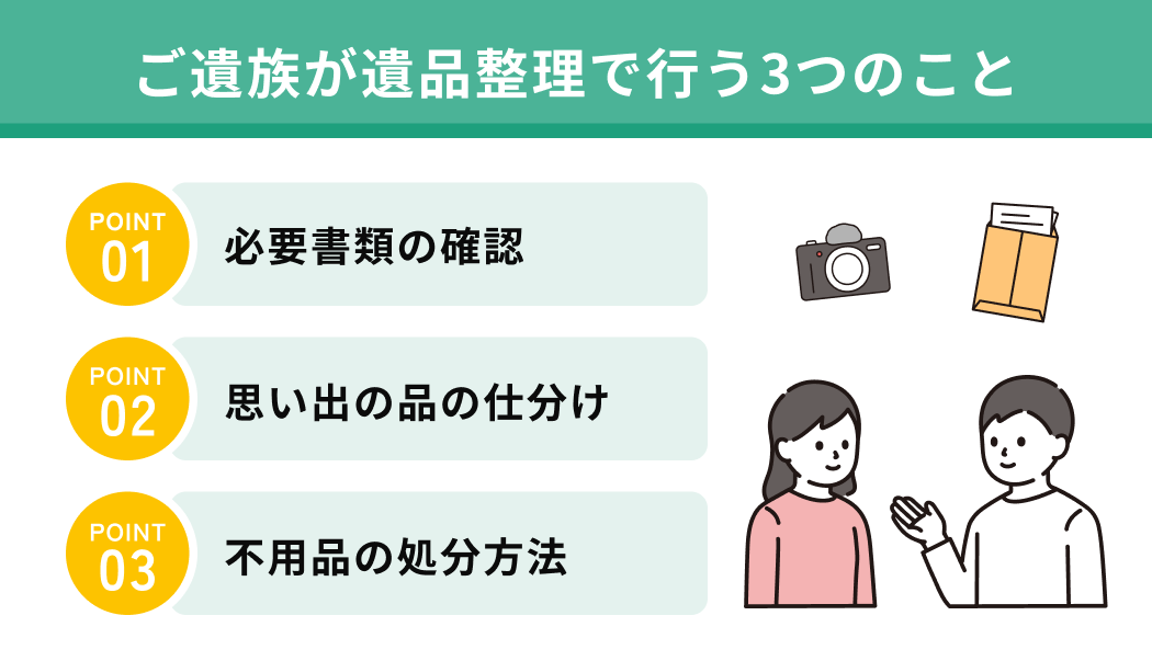 ご遺族が遺品整理で行う3つのこと