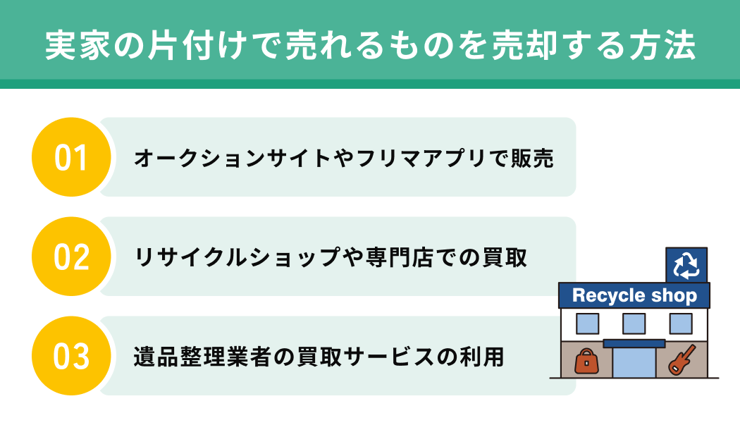 実家の片付けで売れるものを売却する方法