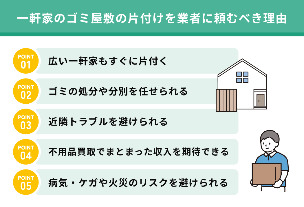 一軒家のゴミ屋敷の片付けを業者に頼むべき理由