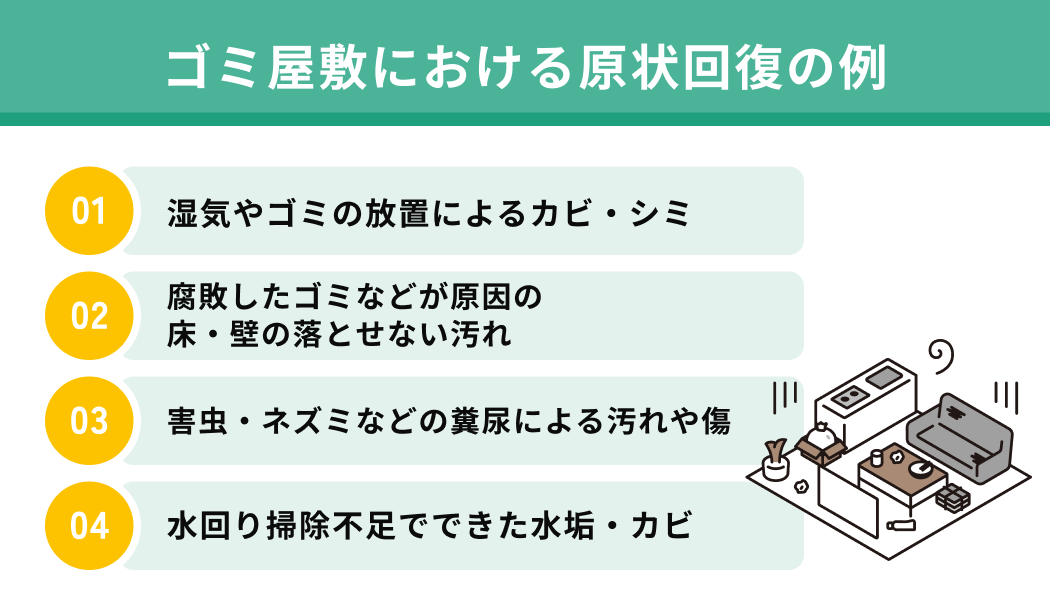 ゴミ屋敷の退去費用相場とは：ゴミ屋敷における原状回復の例