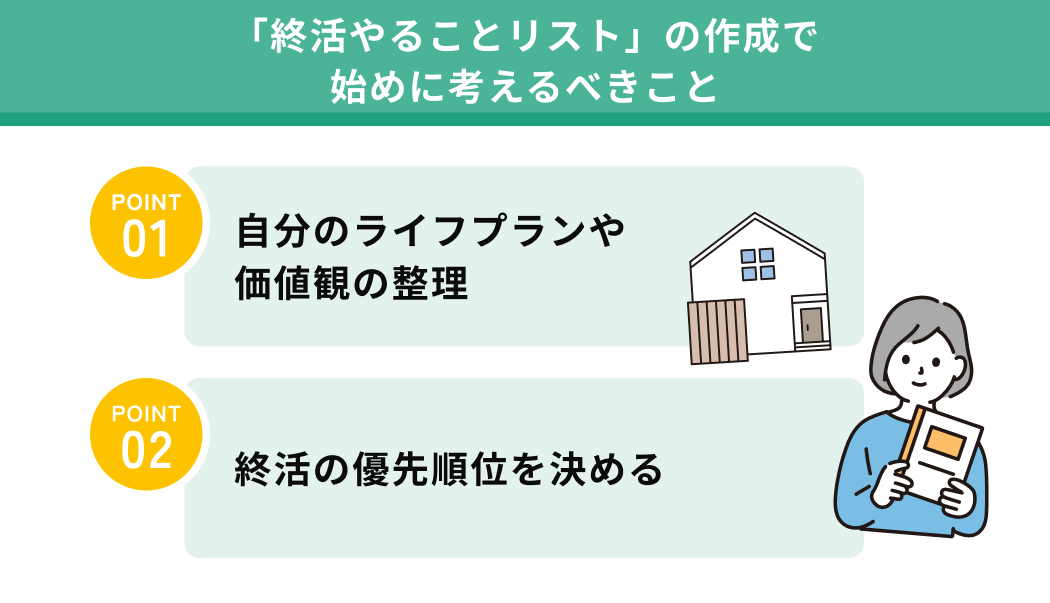 「終活やることリスト」の作成で始めに考えるべきこと