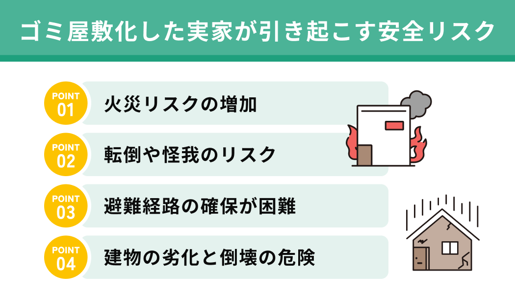 ゴミ屋敷化した実家が引き起こす安全リスク