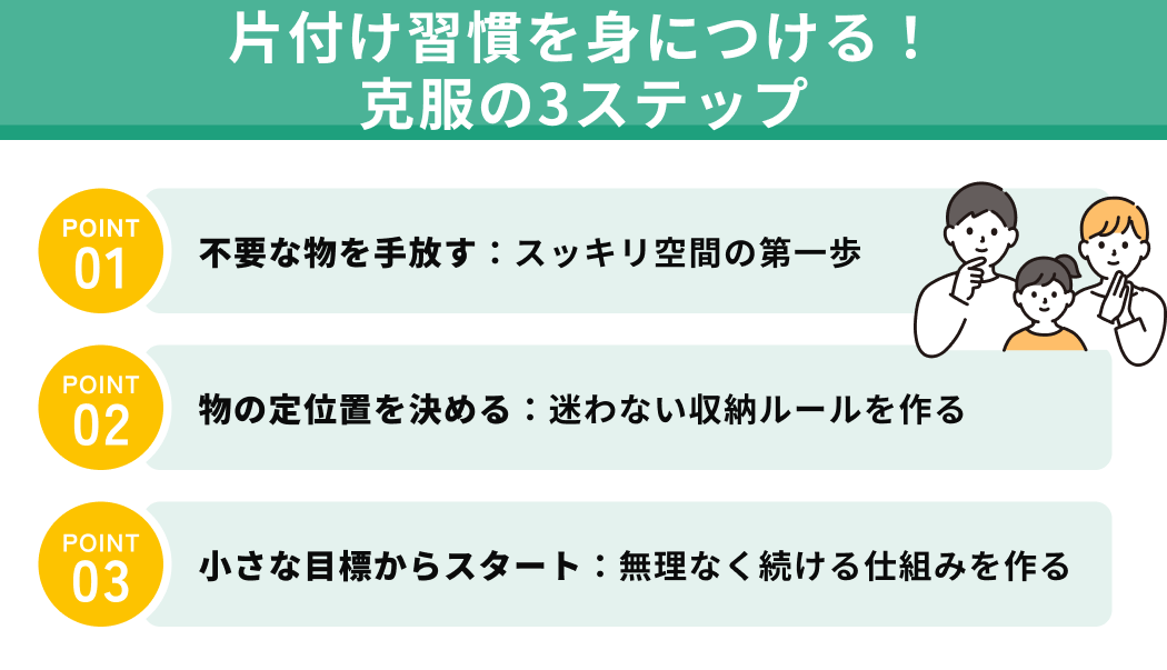 片付け習慣を身につける！克服の3ステップ