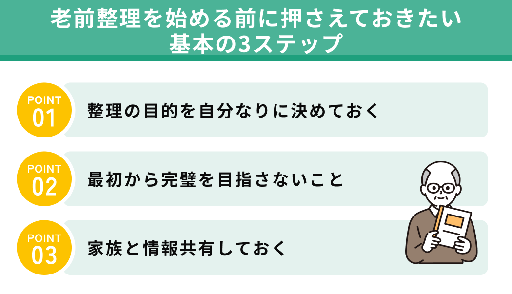 老前整理を始める前に押さえておきたい基本の3ステップ