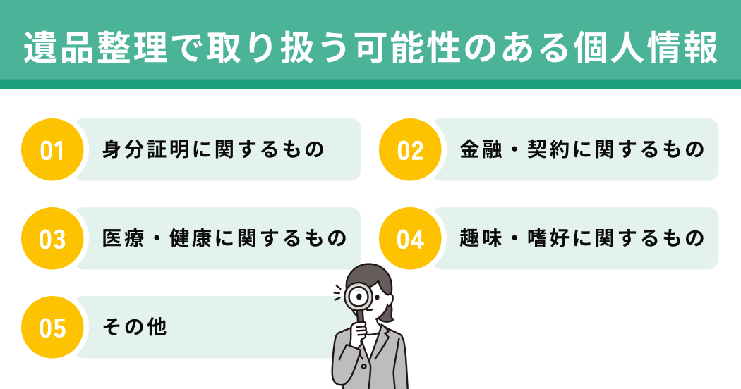 遺品整理で取り扱う可能性のある個人情報とは