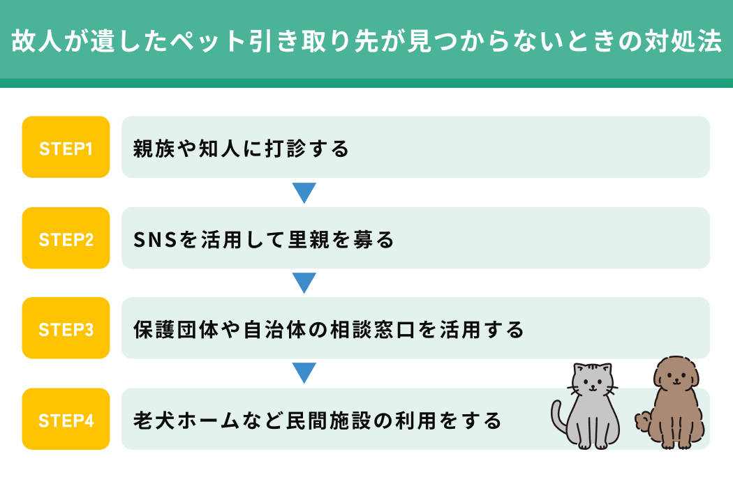 故人が遺したペット引き取り先が見つからないときの対処法