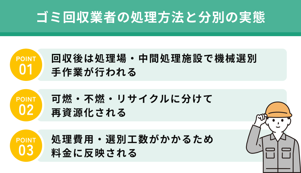 ゴミ回収業者の処理方法と分別の実態